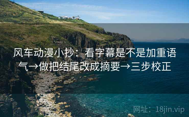 风车动漫小抄：看字幕是不是加重语气→做把结尾改成摘要→三步校正