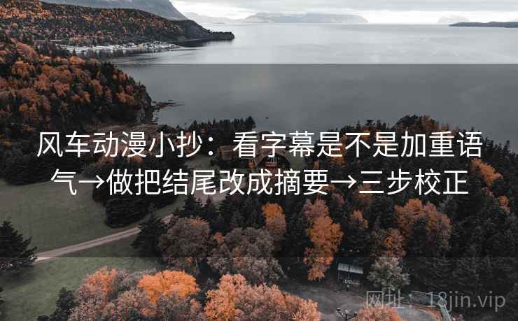 风车动漫小抄：看字幕是不是加重语气→做把结尾改成摘要→三步校正